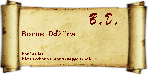 Boros Dóra névjegykártya